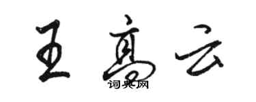 駱恆光王高雲行書個性簽名怎么寫