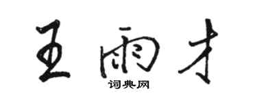 駱恆光王雨才行書個性簽名怎么寫