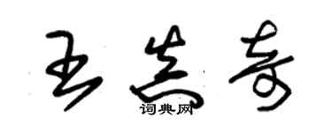 朱錫榮王真奇草書個性簽名怎么寫