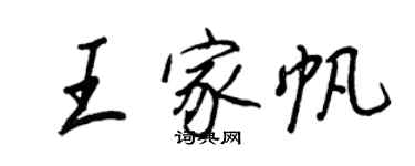 王正良王家帆行書個性簽名怎么寫