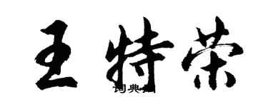 胡問遂王特榮行書個性簽名怎么寫