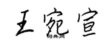 王正良王宛宣行書個性簽名怎么寫