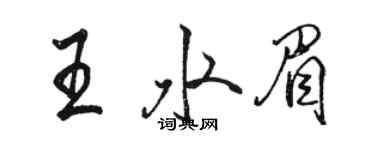 駱恆光王水眉行書個性簽名怎么寫