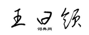 梁錦英王曰領草書個性簽名怎么寫