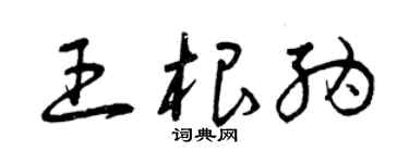 曾慶福王根納草書個性簽名怎么寫