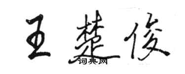 駱恆光王楚俊行書個性簽名怎么寫