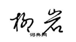 梁錦英柳岩草書個性簽名怎么寫