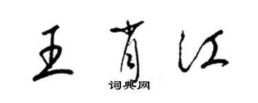 梁錦英王肖江草書個性簽名怎么寫