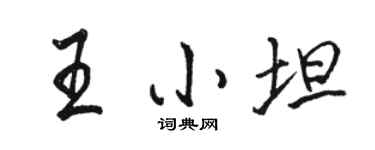 駱恆光王小坦行書個性簽名怎么寫