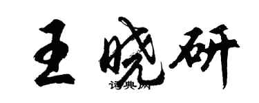 胡問遂王曉研行書個性簽名怎么寫