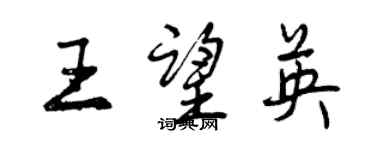 曾慶福王望英行書個性簽名怎么寫