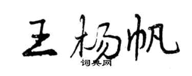 曾慶福王楊帆行書個性簽名怎么寫