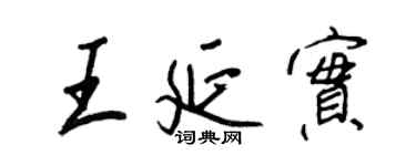 王正良王延實行書個性簽名怎么寫