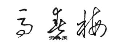 駱恆光馬春梅草書個性簽名怎么寫