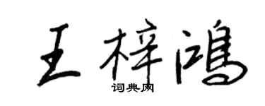 王正良王梓鴻行書個性簽名怎么寫