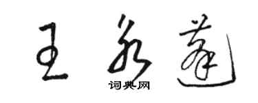 駱恆光王永蓬草書個性簽名怎么寫