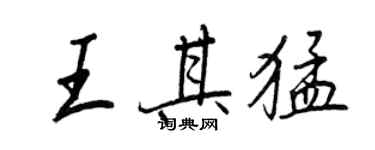 王正良王其猛行書個性簽名怎么寫