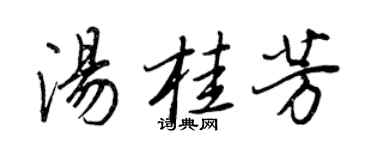 王正良湯桂芳行書個性簽名怎么寫