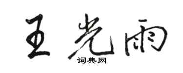 駱恆光王光雨行書個性簽名怎么寫