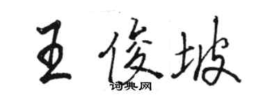 駱恆光王俊坡行書個性簽名怎么寫