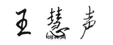 駱恆光王慧聲行書個性簽名怎么寫