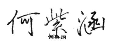 駱恆光何紫涵行書個性簽名怎么寫