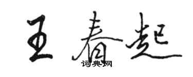 駱恆光王春起行書個性簽名怎么寫