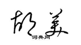 梁錦英胡美草書個性簽名怎么寫