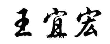 胡問遂王宜宏行書個性簽名怎么寫