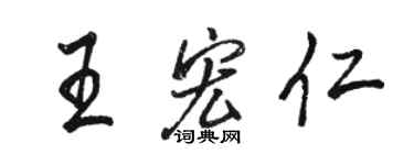 駱恆光王宏仁行書個性簽名怎么寫