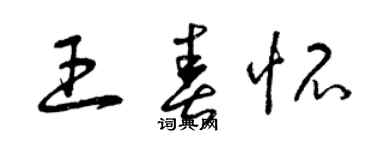 曾慶福王春懷草書個性簽名怎么寫