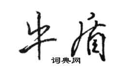 駱恆光牛盾行書個性簽名怎么寫