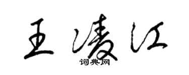 梁錦英王凌江草書個性簽名怎么寫