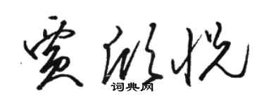 駱恆光賈欣悅草書個性簽名怎么寫