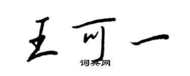 王正良王可一行書個性簽名怎么寫