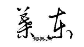 曾慶福葉東草書個性簽名怎么寫