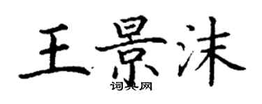 丁謙王景沫楷書個性簽名怎么寫