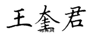 丁謙王奎君楷書個性簽名怎么寫