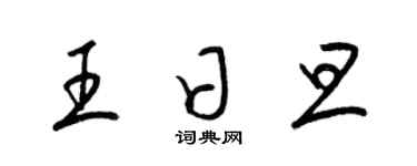 梁錦英王日旦草書個性簽名怎么寫