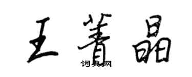 王正良王菁晶行書個性簽名怎么寫