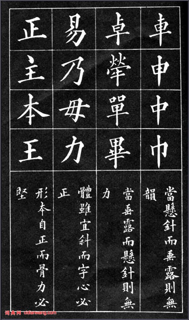 黃自元間架結構摘要九十二法