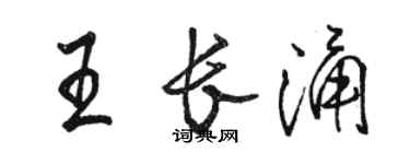 駱恆光王長涌行書個性簽名怎么寫