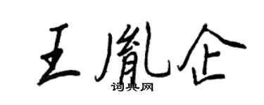 王正良王胤企行書個性簽名怎么寫