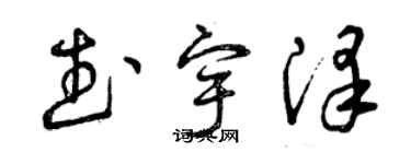 曾慶福武宇澤草書個性簽名怎么寫