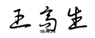 曾慶福王高生草書個性簽名怎么寫