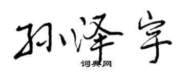 曾慶福孫澤宇行書個性簽名怎么寫