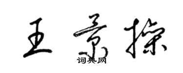 梁錦英王景操草書個性簽名怎么寫