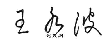 駱恆光王水波草書個性簽名怎么寫