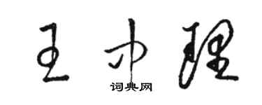 駱恆光王中理草書個性簽名怎么寫