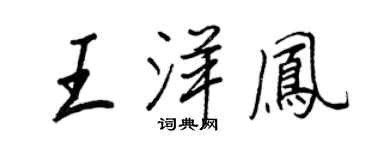 王正良王洋鳳行書個性簽名怎么寫